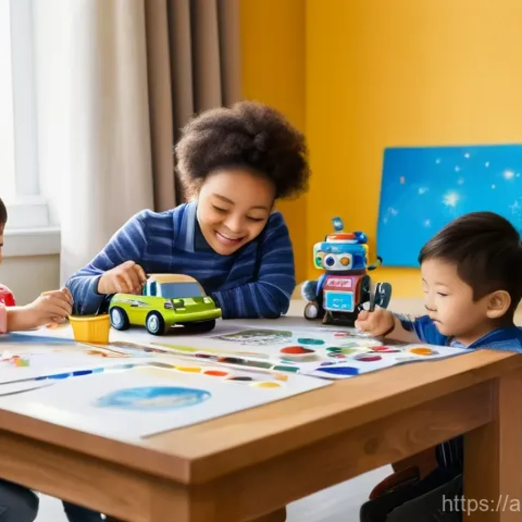 로보카폴리 팬커뮤니티 - **Prompt:** A group of diverse children (ages 5-10), fully clothed in comfortable, everyday wear, ar...