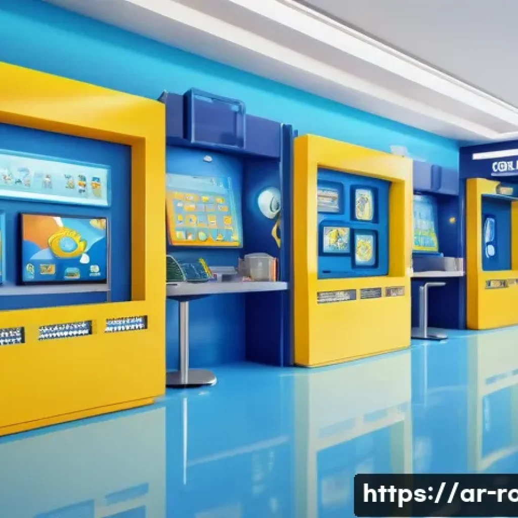로보카폴리 기획 단계 - A vibrant, futuristic police station interior designed for children&rsquo;s animation, featuring bright, c...